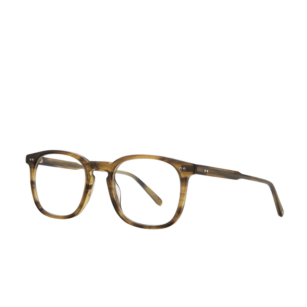Garrett Leight® Square Eyeglasses: Ruskin color Bio Army Tortoise Bio At - three-quarters view.
