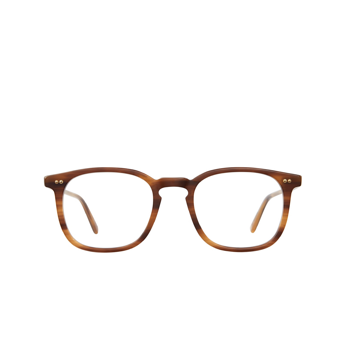 Garrett Leight® Square Eyeglasses: Ruskin color Bio Blonde Tortoise Bio Bto - front view.