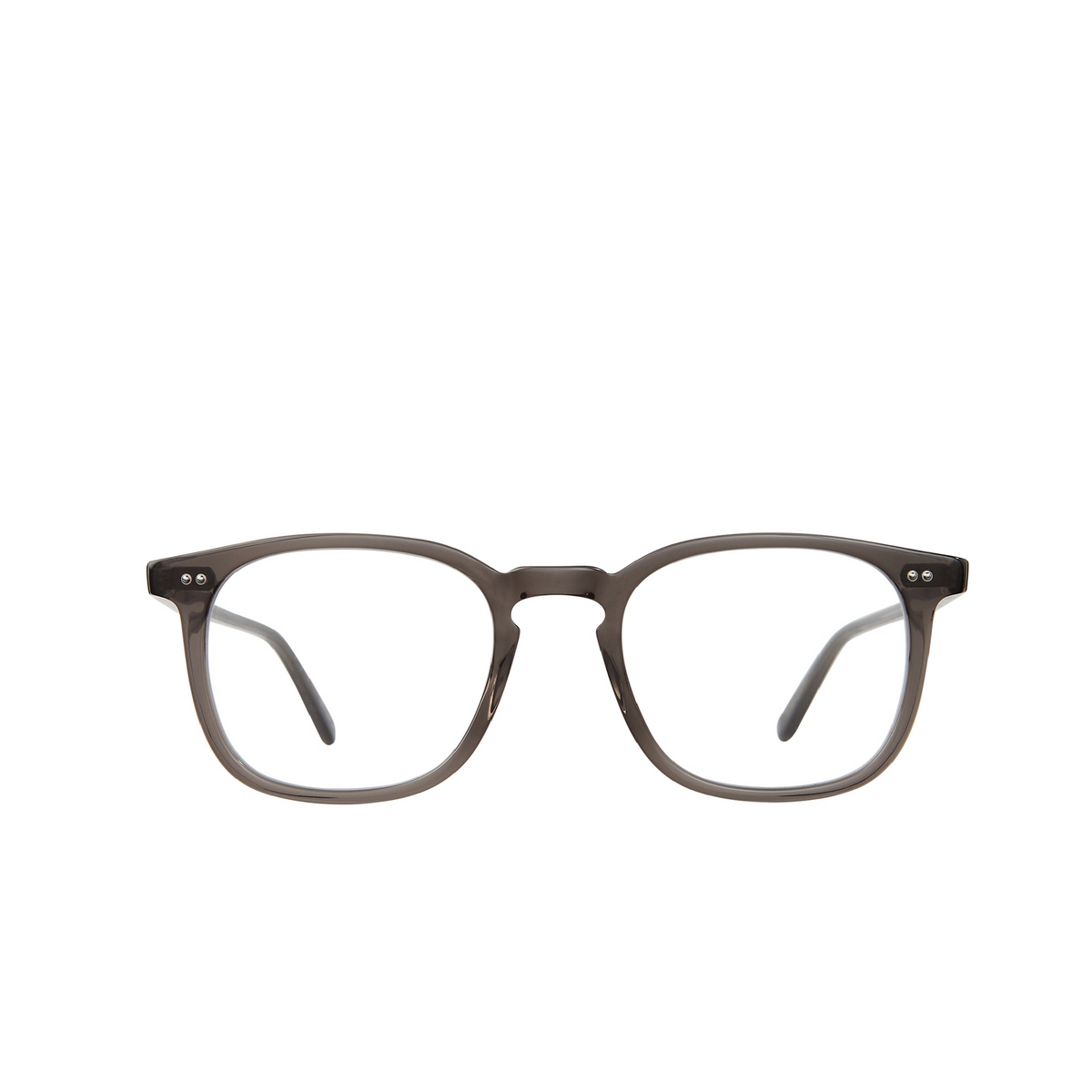Garrett Leight® Square Eyeglasses: Ruskin color Bio Charcoal Bio Chr - front view.