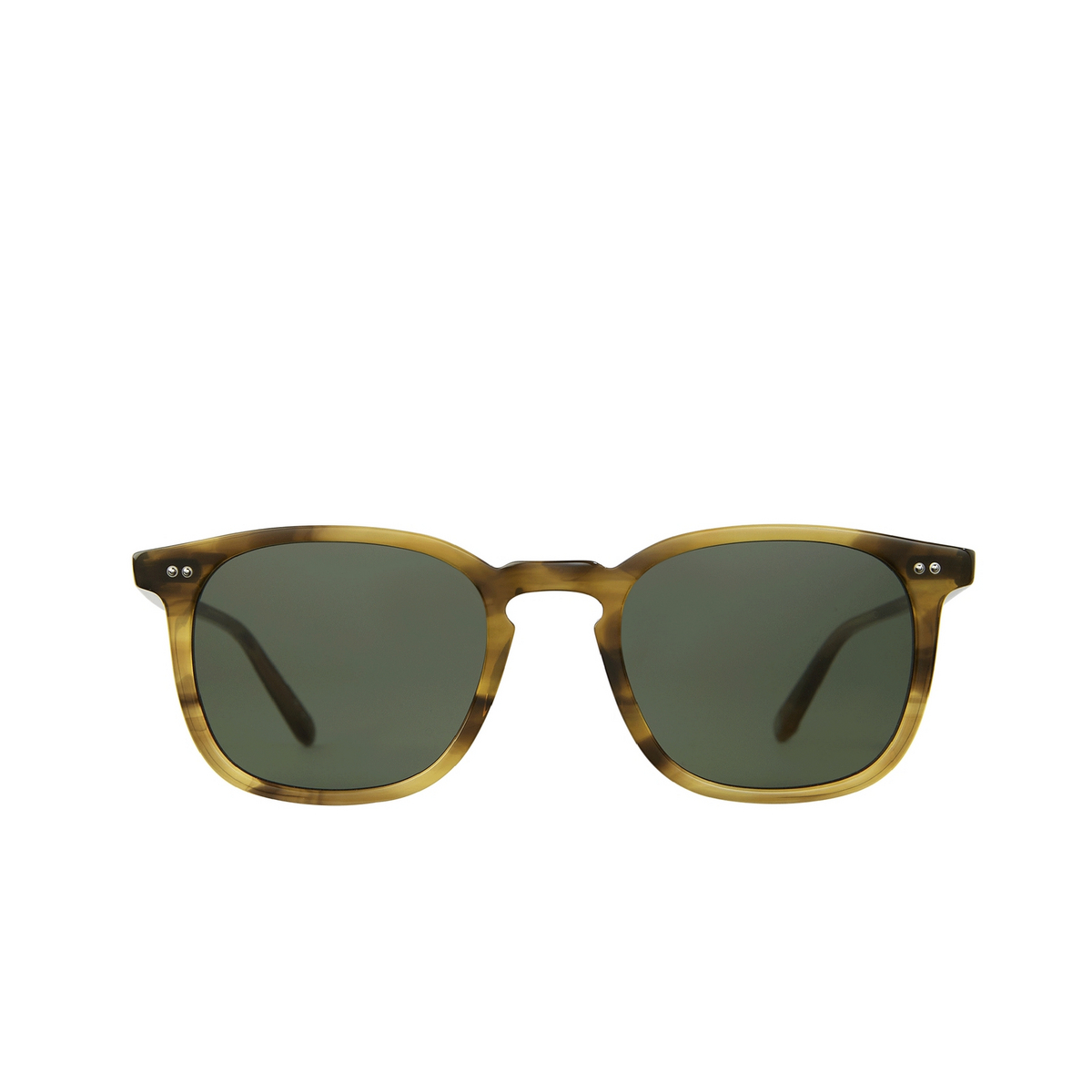 Garrett Leight® Square Sunglasses: Ruskin Sun color BIO AT/BIO G15 Bio Army Tortoise/bio G15 - front view
