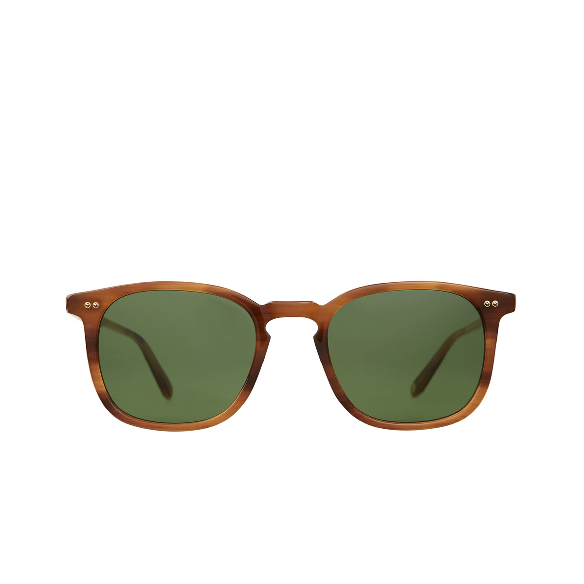 Garrett Leight® Square Sunglasses: Ruskin Sun color Bio Bto/bio Grn Bio Blonde Tortoise/bio Green - front view