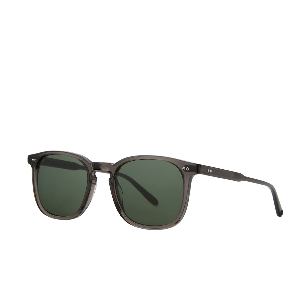 Garrett Leight® Square Sunglasses: Ruskin Sun color BIO CHR/BIO G15 Bio Charcoal/bio G15 - three-quarters view