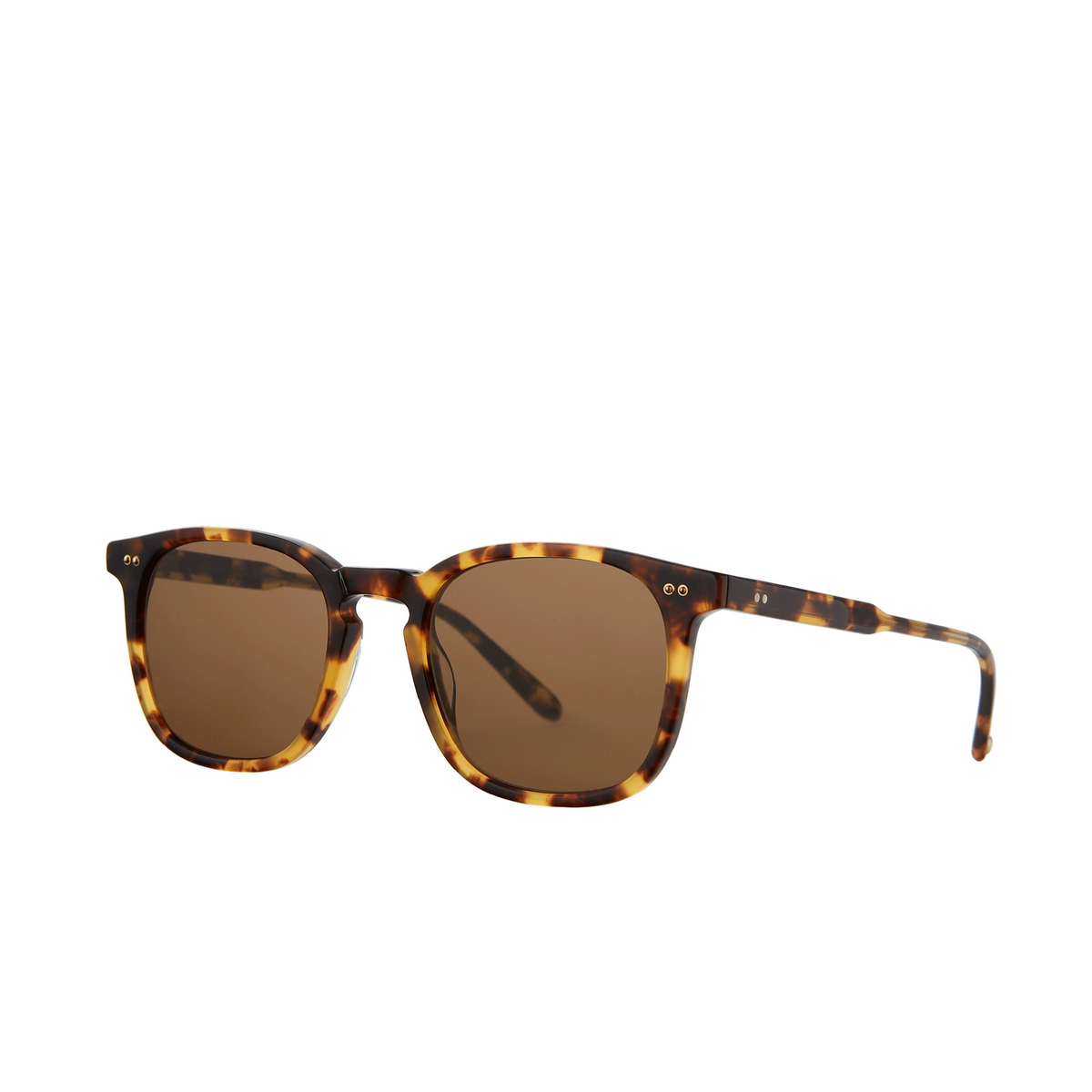 Garrett Leight® Square Sunglasses: Ruskin Sun color Bio Spt/bio Co Bio Spotted Tortoise/bio Copper - three-quarters view