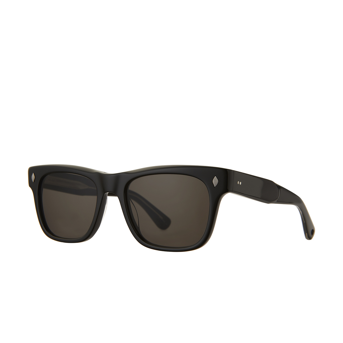 Garrett Leight® Square Sunglasses: Troubadour Sun color Bk/gry Black - three-quarters view