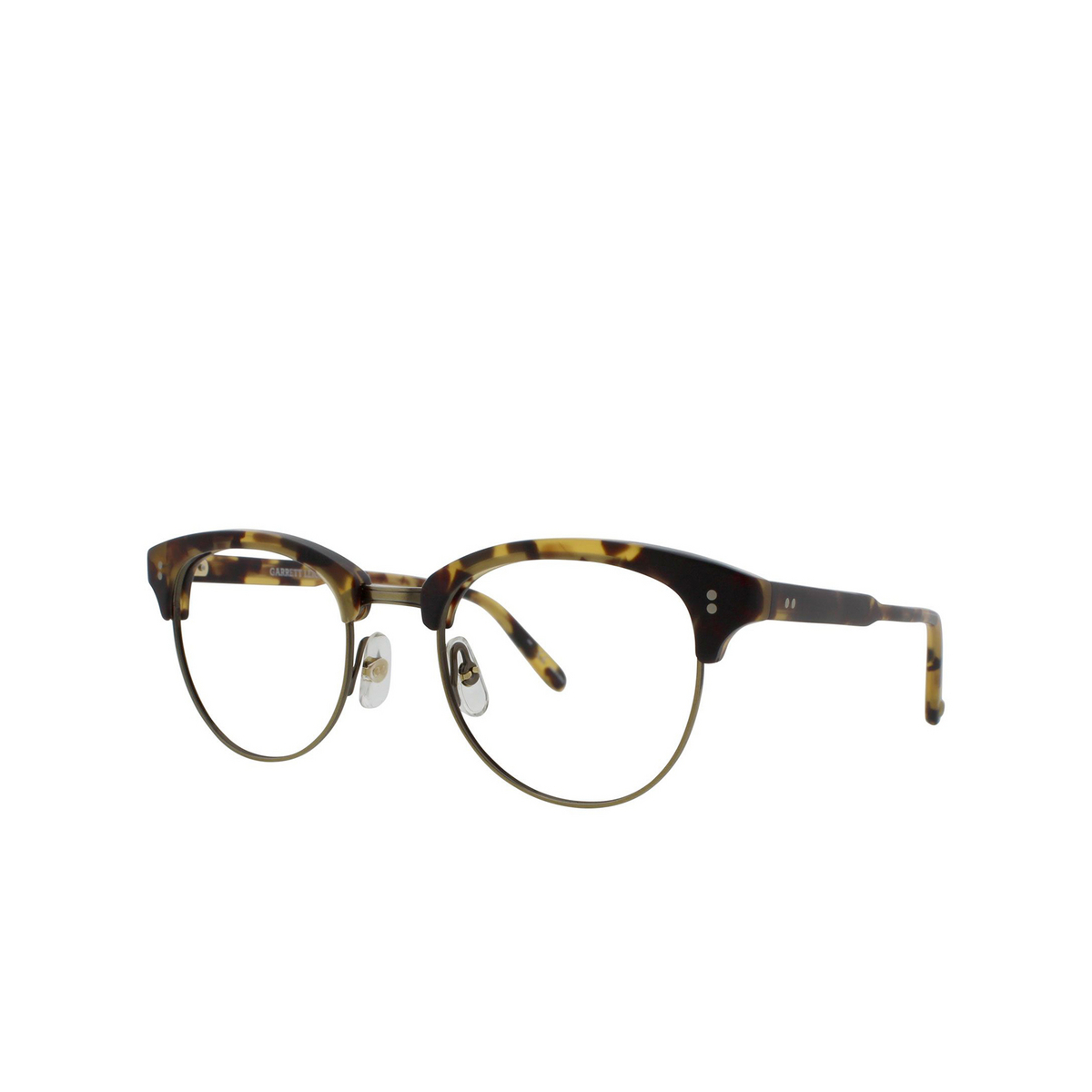 Garrett Leight WASHINGTON Eyeglasses MDK-AG Matte Dark Tortoise-Antique Gold - three-quarters view
