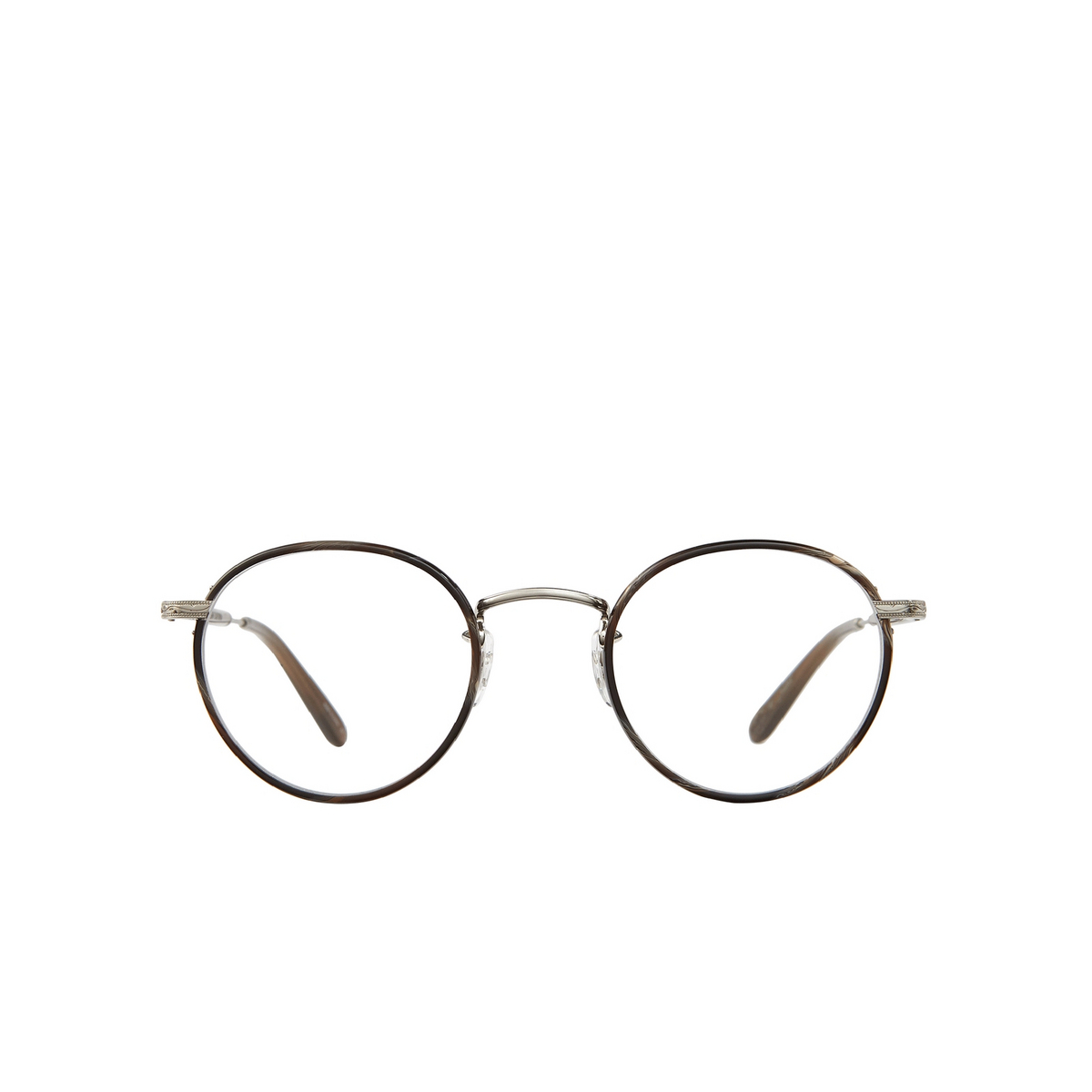 Garrett Leight WILSON Eyeglasses DKWR-BS-HZL Dark Wave Rock-Brushed Silver-Hazel - front view