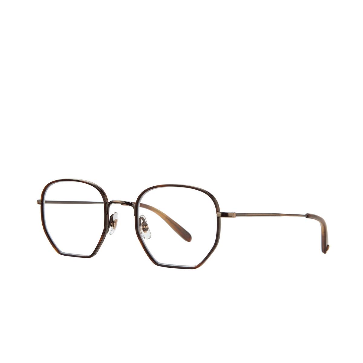 Garrett Leight® Irregular Eyeglasses: Woodlawn color Bio Mgt-g-bto Bio Marigold Tortoise-brushed Gold-blonde Tortoise - three-quarters view