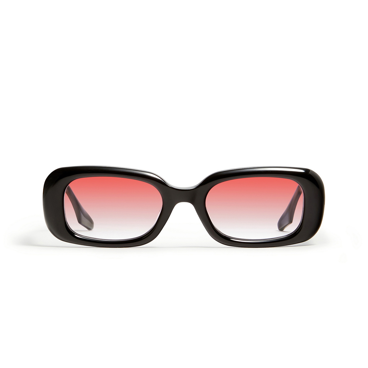 Gentle Monster® Rectangle Sunglasses: Bliss color Black 01RG - front view.
