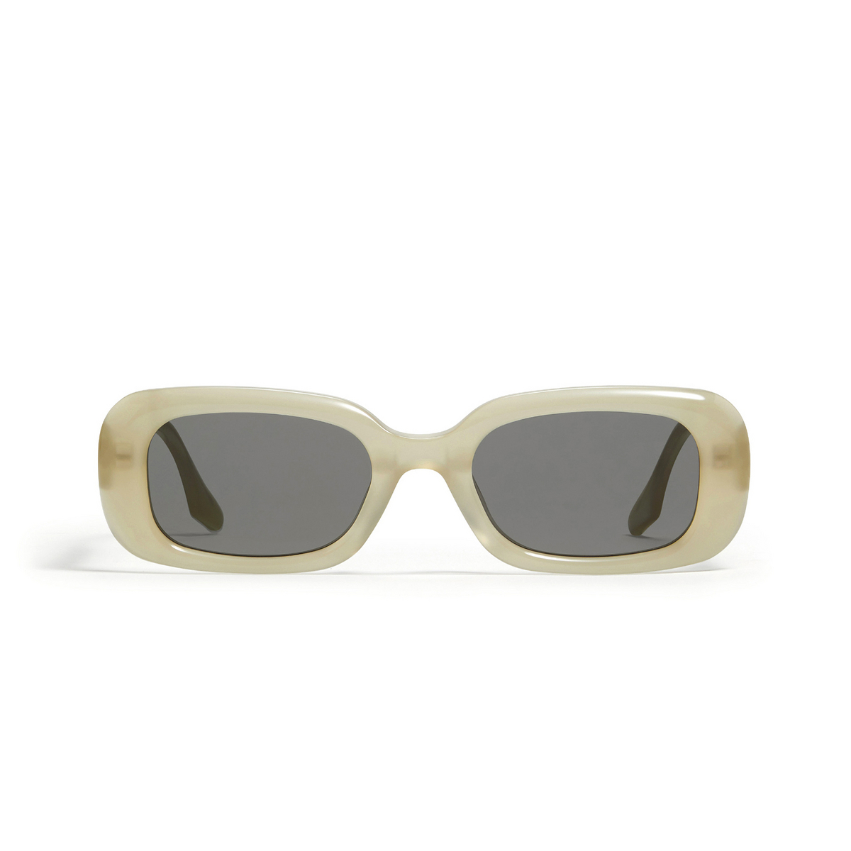 Gentle Monster® Rectangle Sunglasses: Bliss color Ivory IC1 - front view.