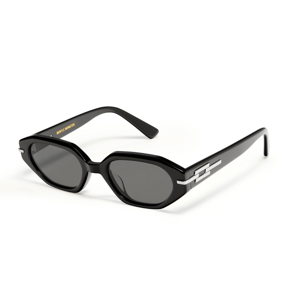 Gentle Monster® Irregular Sunglasses: Corsica color Black 01 - three-quarters view.