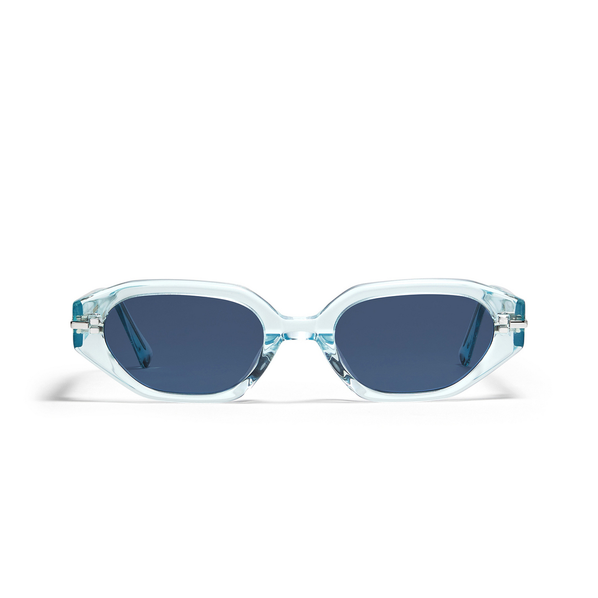 Gentle Monster® Irregular Sunglasses: Corsica color Blue BLC4 - front view.