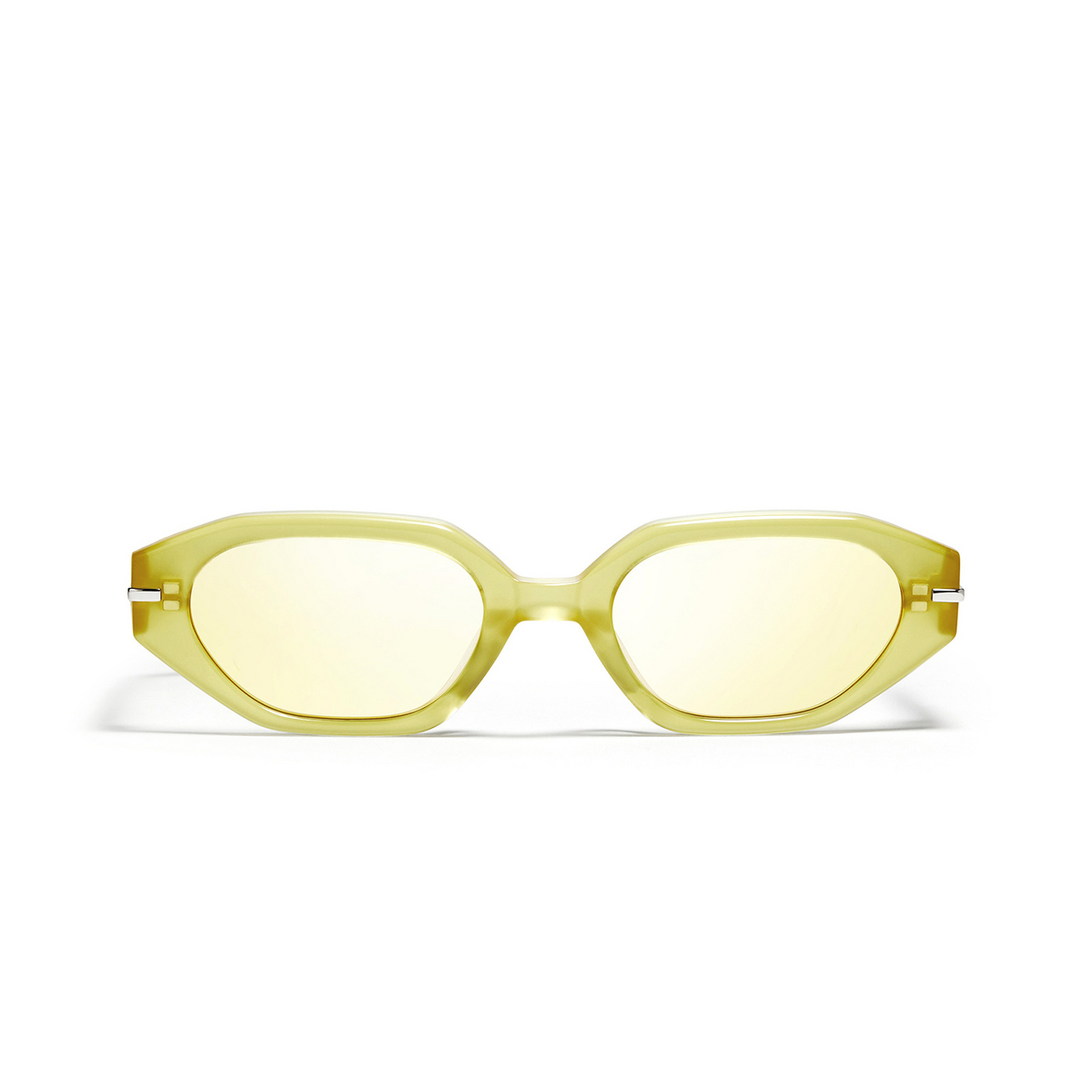 Gentle Monster® Irregular Sunglasses: Corsica color Olive OL3 - front view.