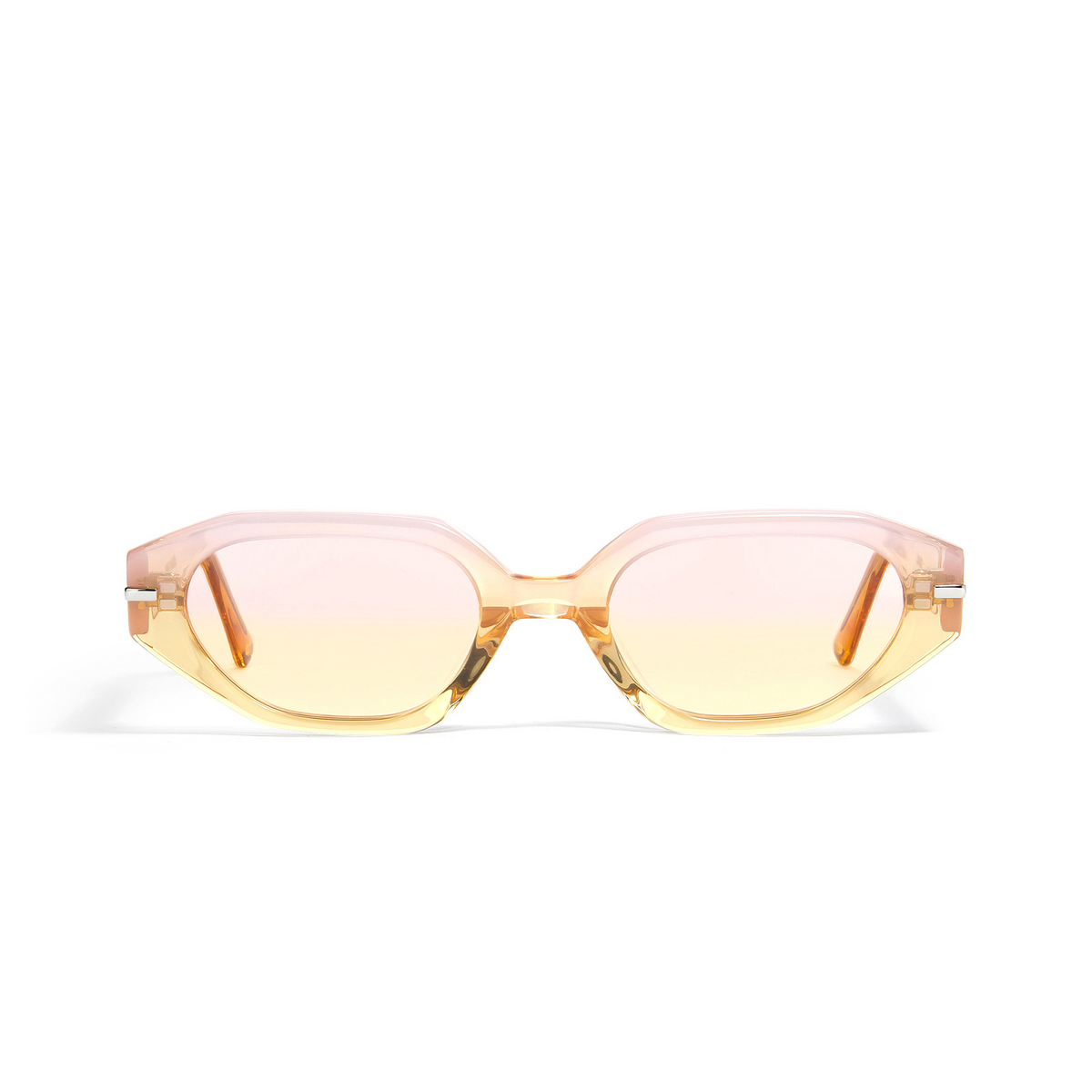 Gentle Monster® Irregular Sunglasses: Corsica color Pink PYG1 - front view.