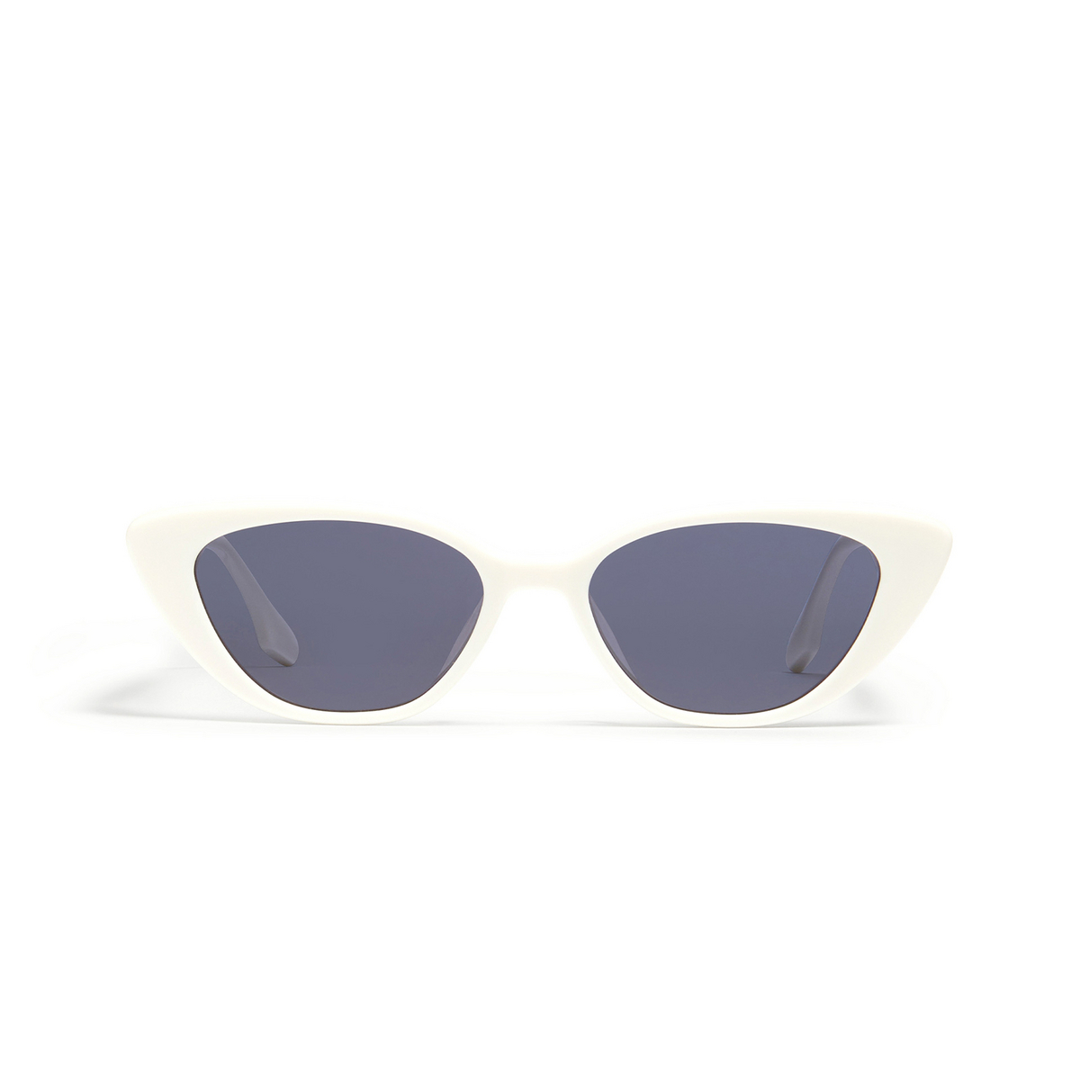 Gentle Monster® Cat-eye Sunglasses: Crella color White W1 - front view.