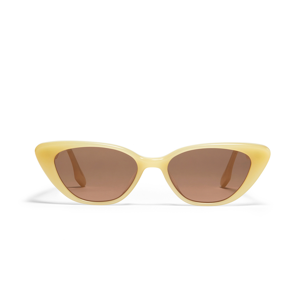 Gentle Monster® Cat-eye Sunglasses: Crella color Yellow Y1 - front view.