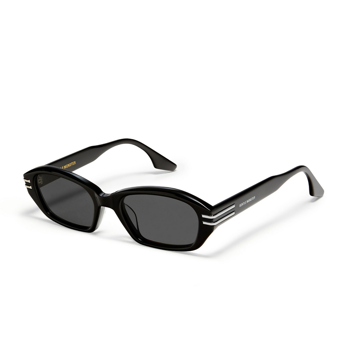 Gentle Monster® Irregular Sunglasses: Deck color Black 01 - three-quarters view.
