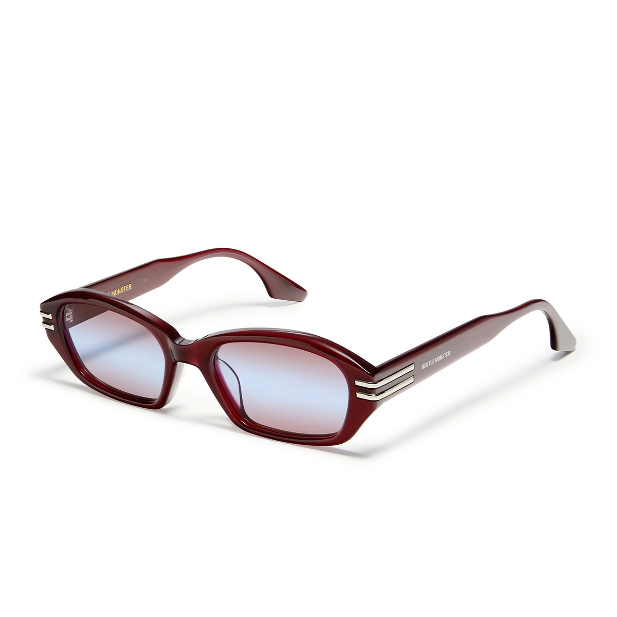 Gentle Monster® Irregular Sunglasses: Deck color Red RC3 - three-quarters view.