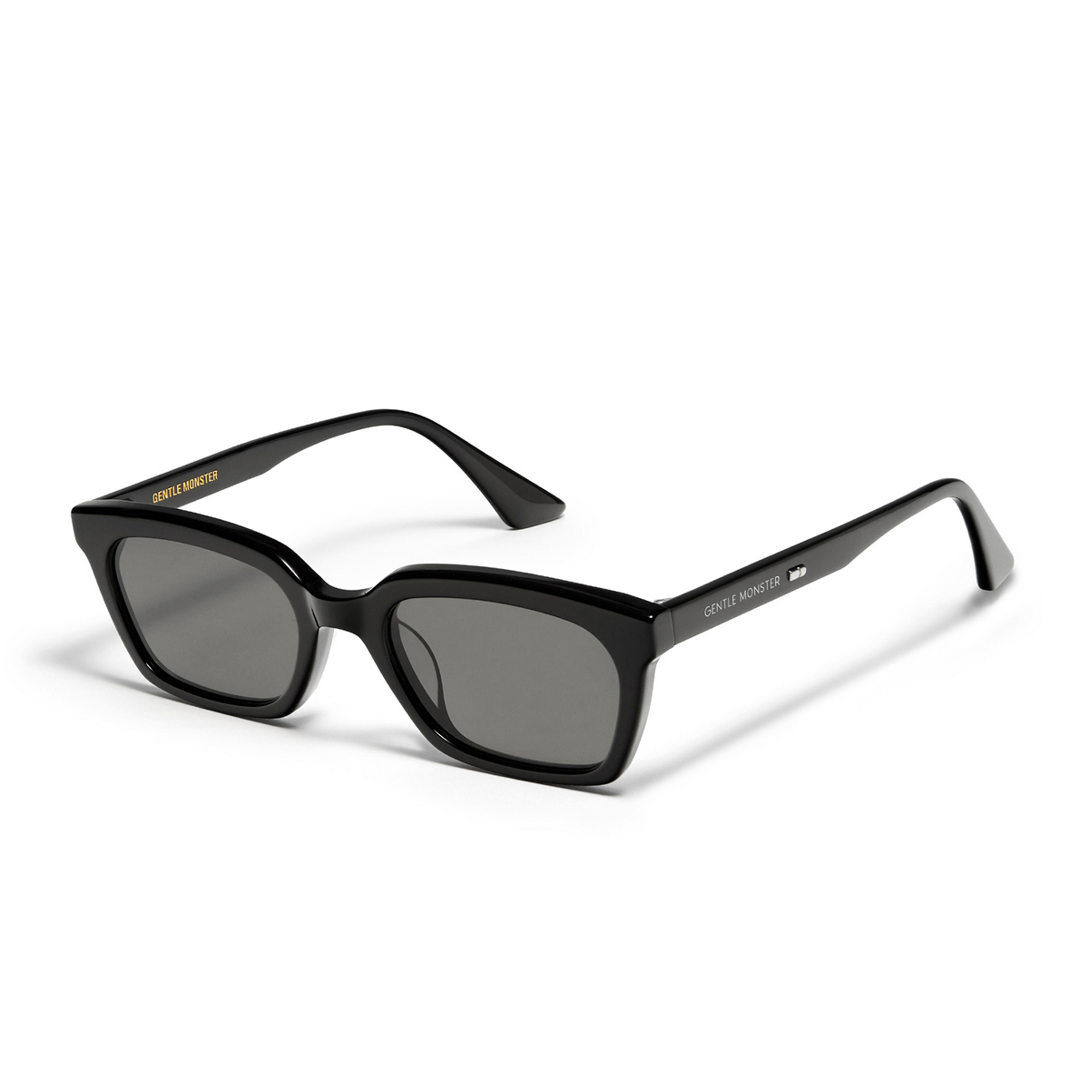 Gentle Monster® Square Sunglasses: Didion color Black 01 - three-quarters view.