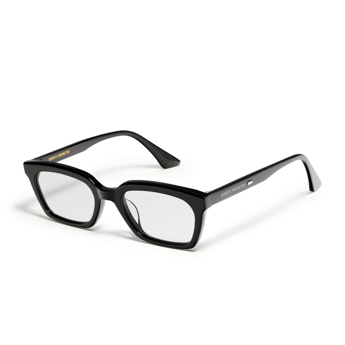 Gentle Monster® Square Sunglasses: Didion color Black 01G - three-quarters view.