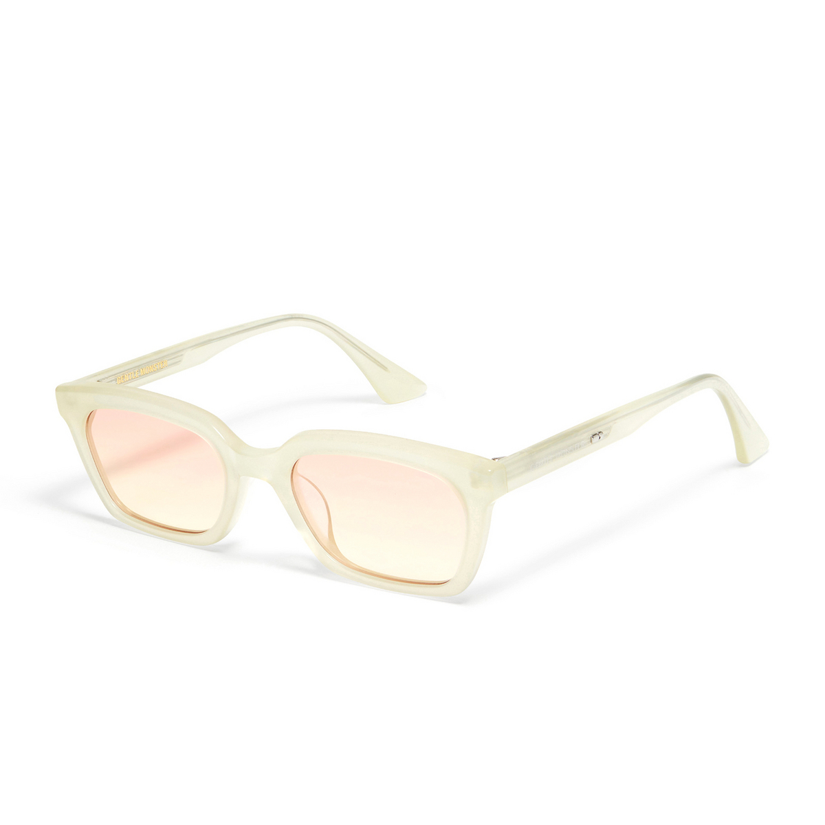 Gentle Monster® Square Sunglasses: Didion color Green GRC1 - three-quarters view.
