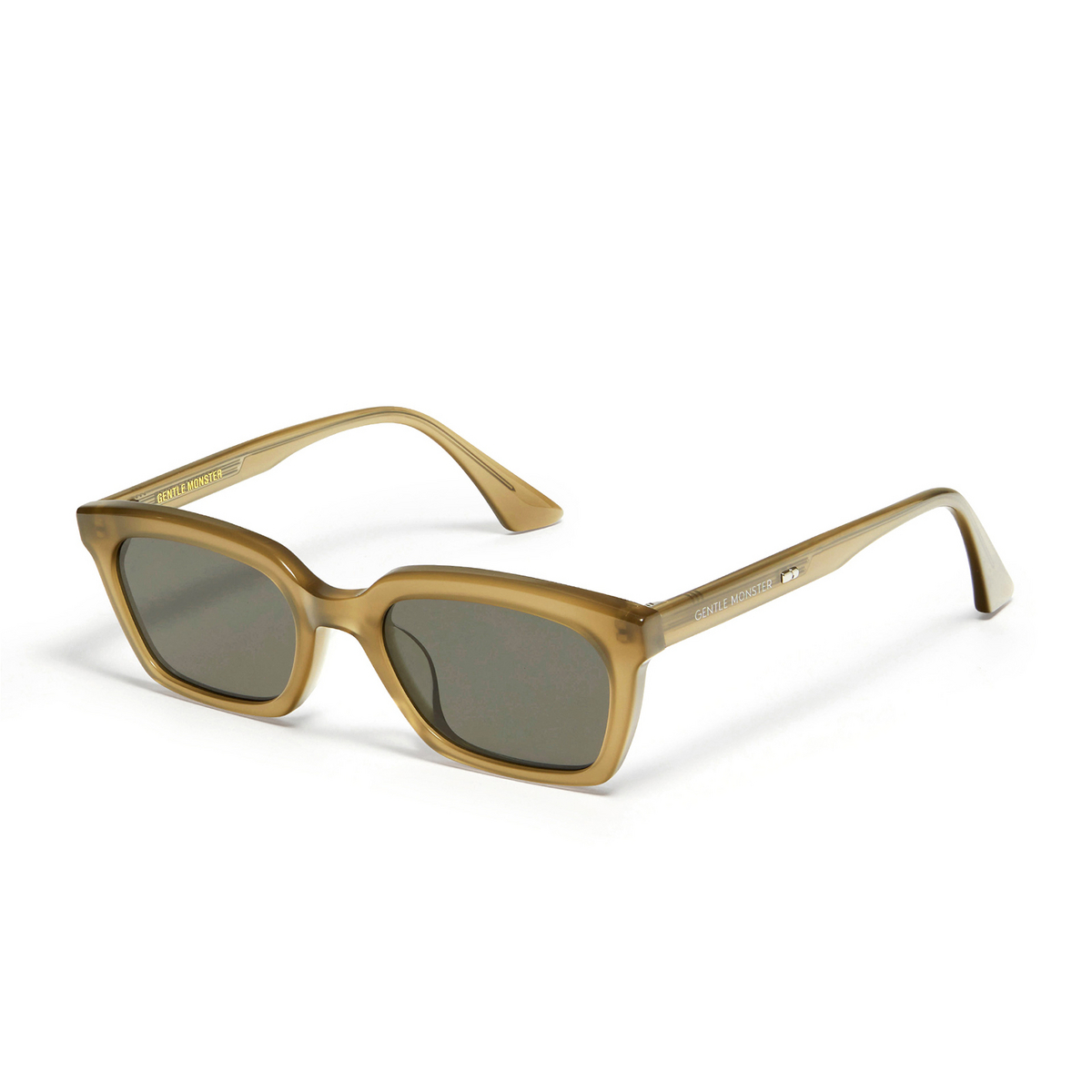 Gentle Monster® Square Sunglasses: Didion color Khaki K2 - three-quarters view.