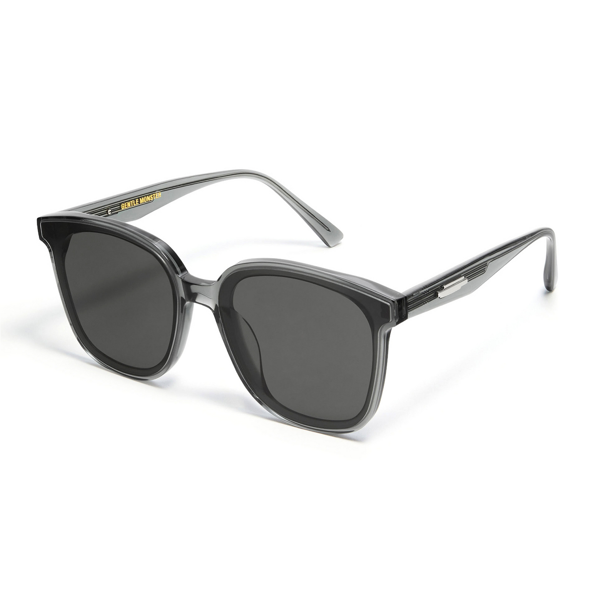 Gentle Monster® Square Sunglasses: Jackie color Grey G3 - three-quarters view.