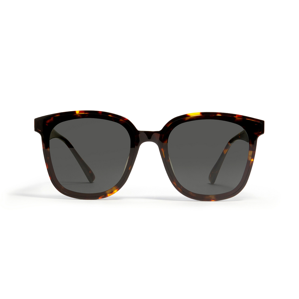 Gentle Monster® Square Sunglasses: Jackie color Brown Tortoise T1 - front view.