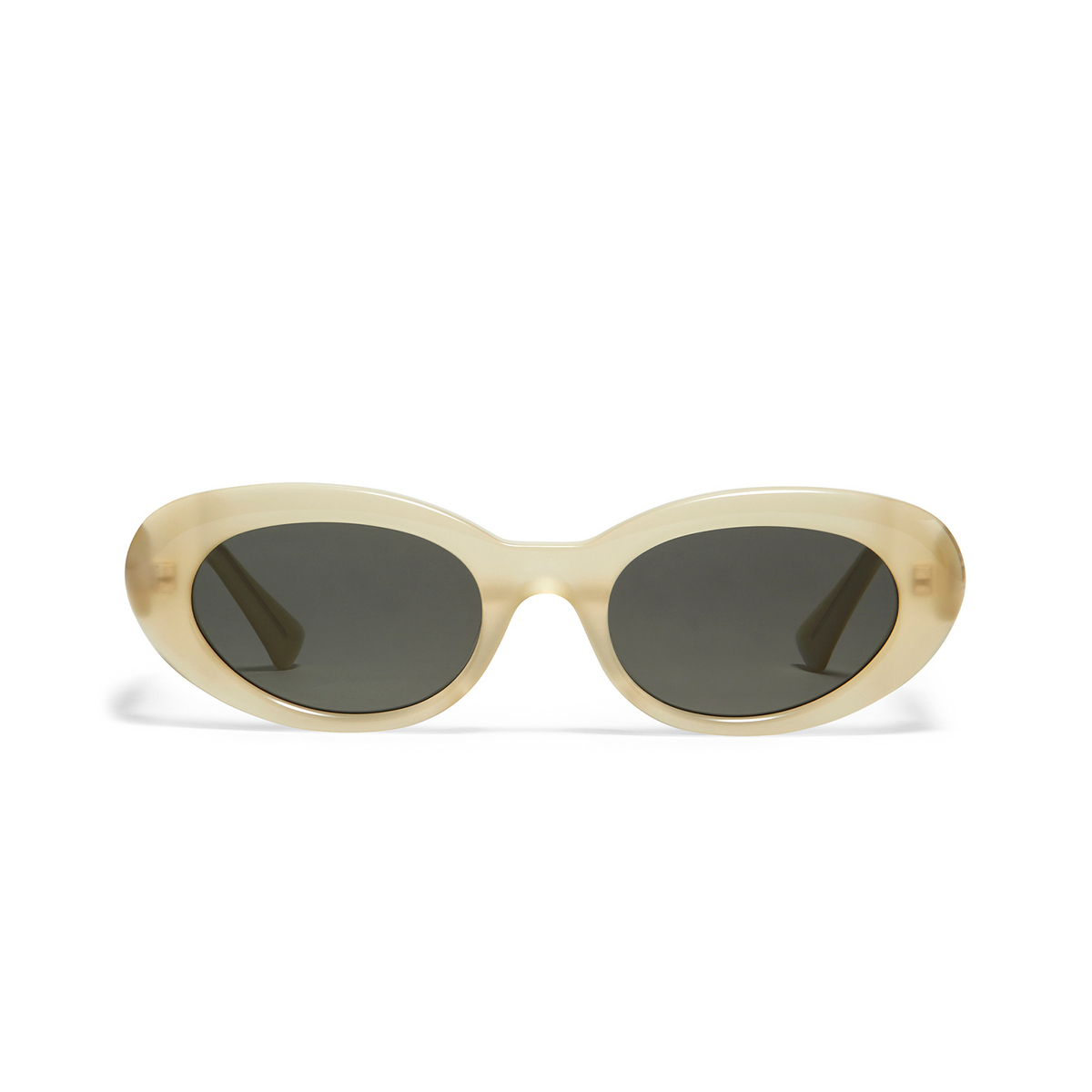 Gentle Monster® Cat-eye Sunglasses: Le color White IC1 - front view.