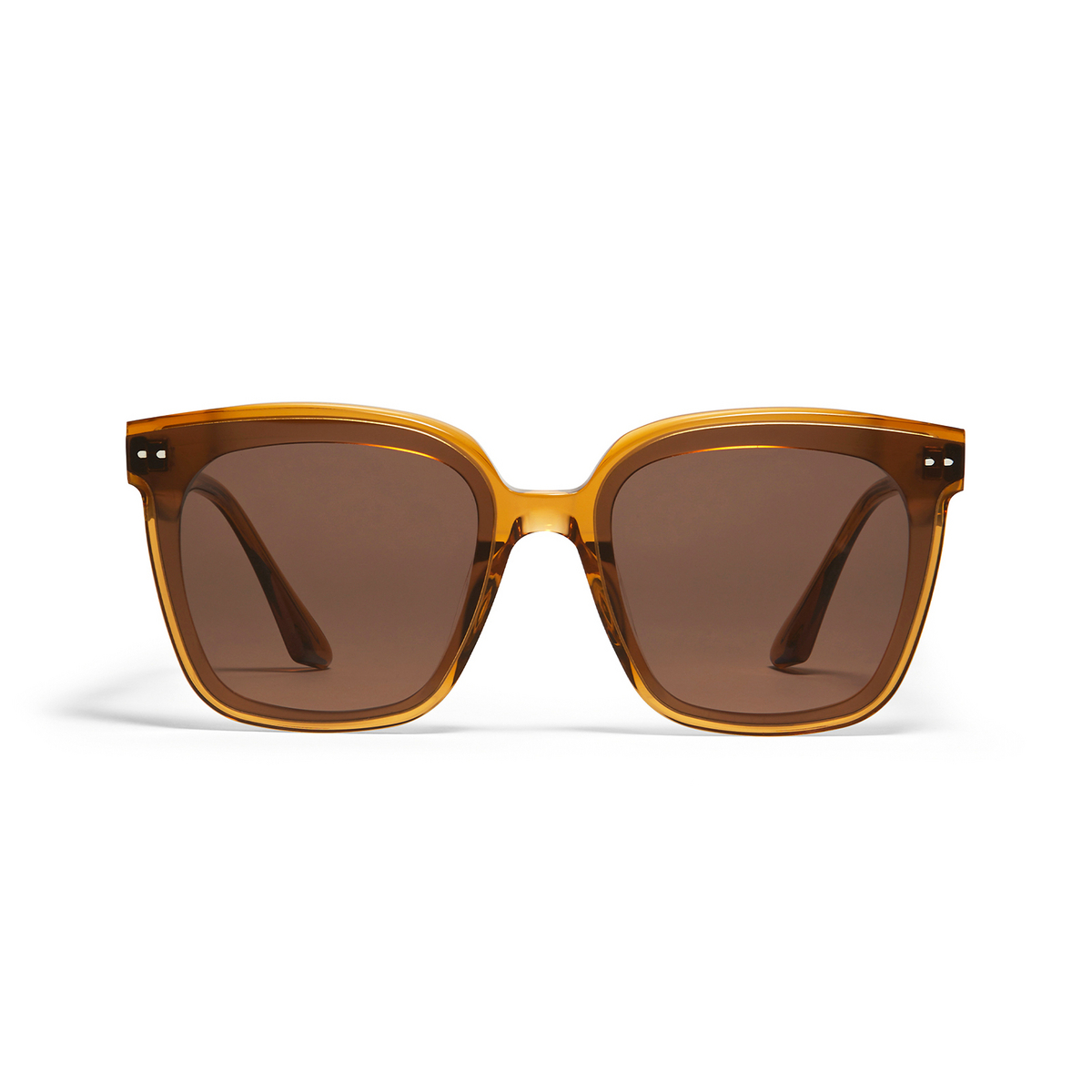 Gentle Monster® Square Sunglasses: Lo Cell color Brown BC5 - front view.