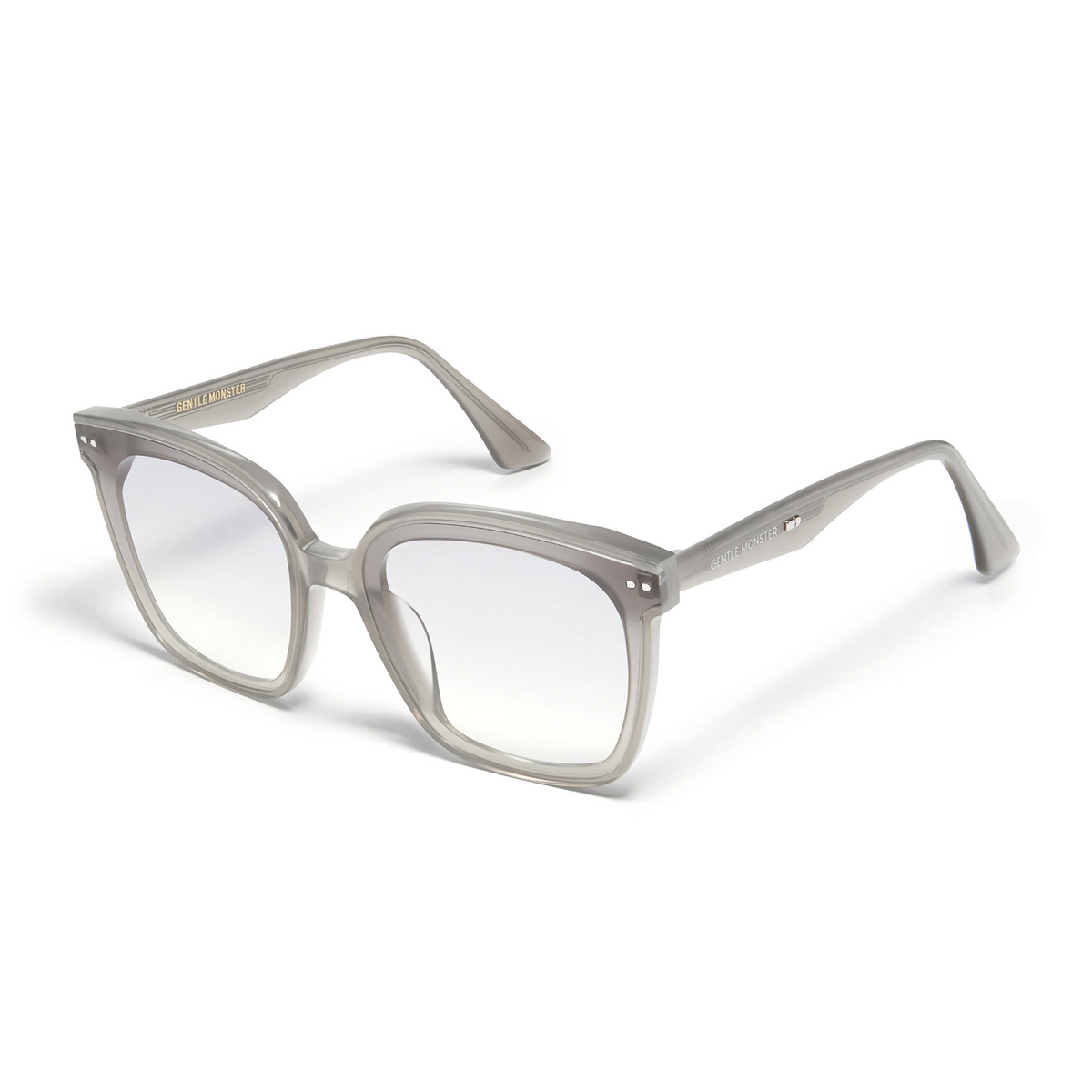 Gentle Monster® Square Sunglasses: Lo Cell color Grey GC3 - three-quarters view.