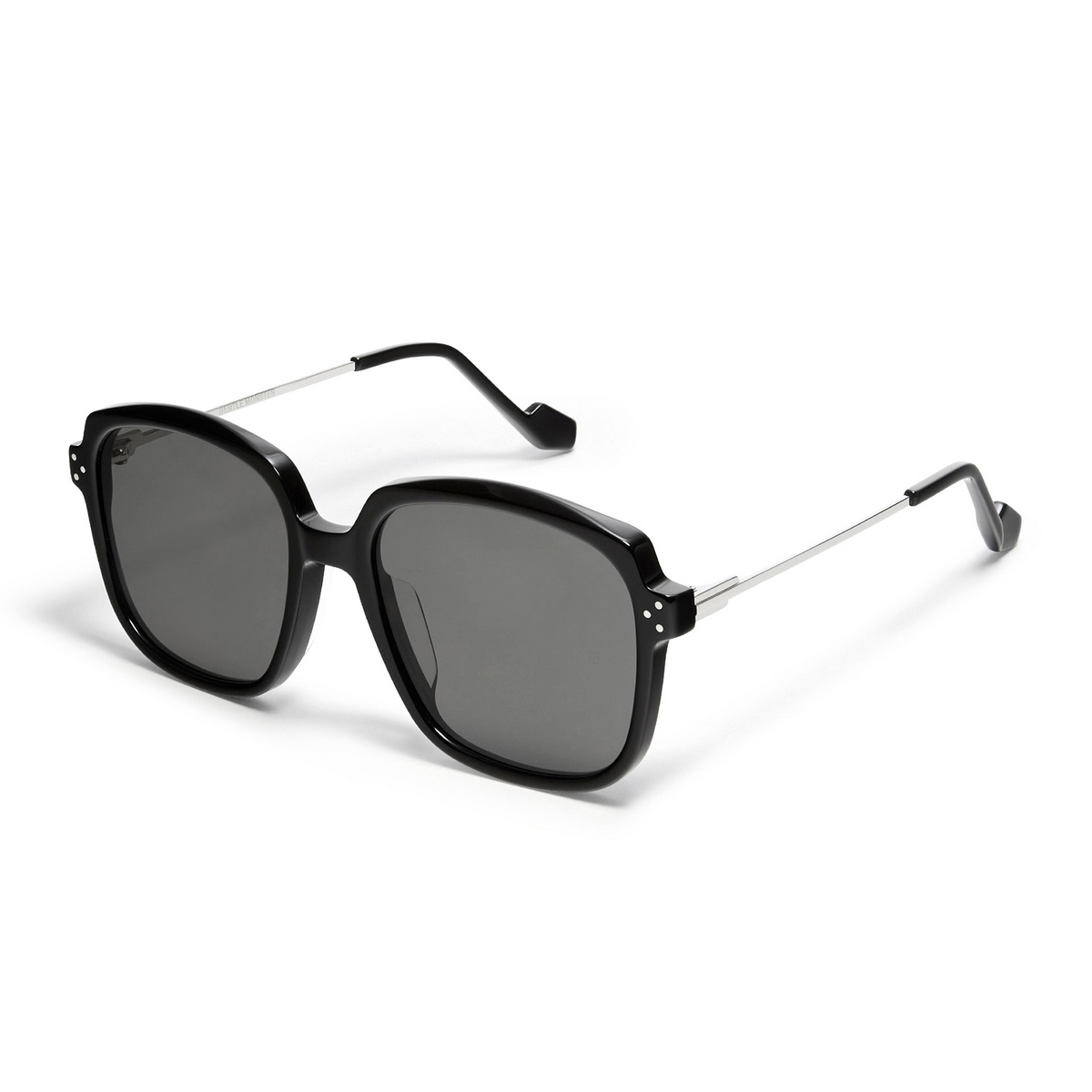 Gentle Monster® Square Sunglasses: Millie color Black 01 - three-quarters view.