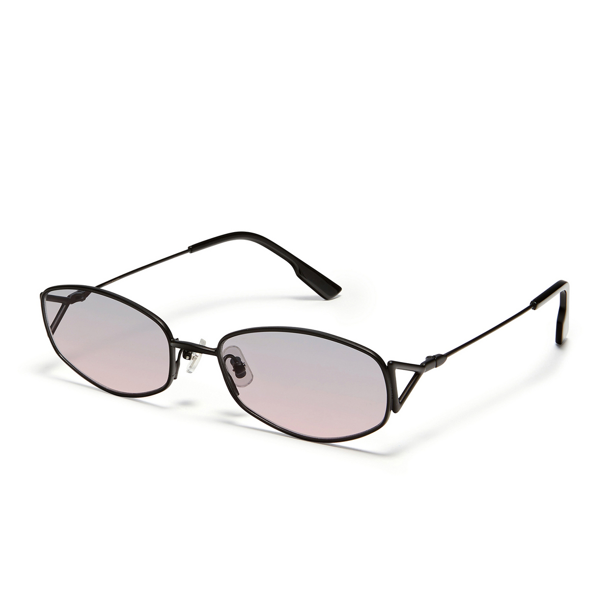 Gentle Monster® Oval Sunglasses: Moneta color Black M01 - three-quarters view.