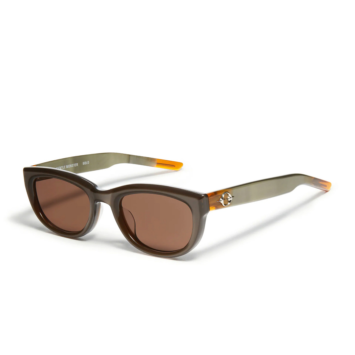 Occhiali da sole Gentle Monster MONOCHROME BRC7 Brown & Orange - tre quarti