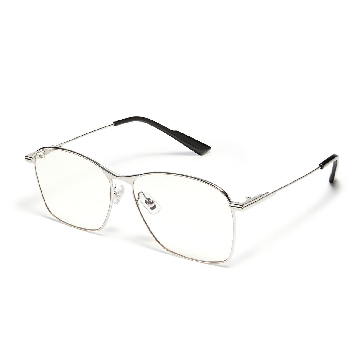 Gentle Monster® Square Sunglasses: Mora color Silver 02 - three-quarters view.