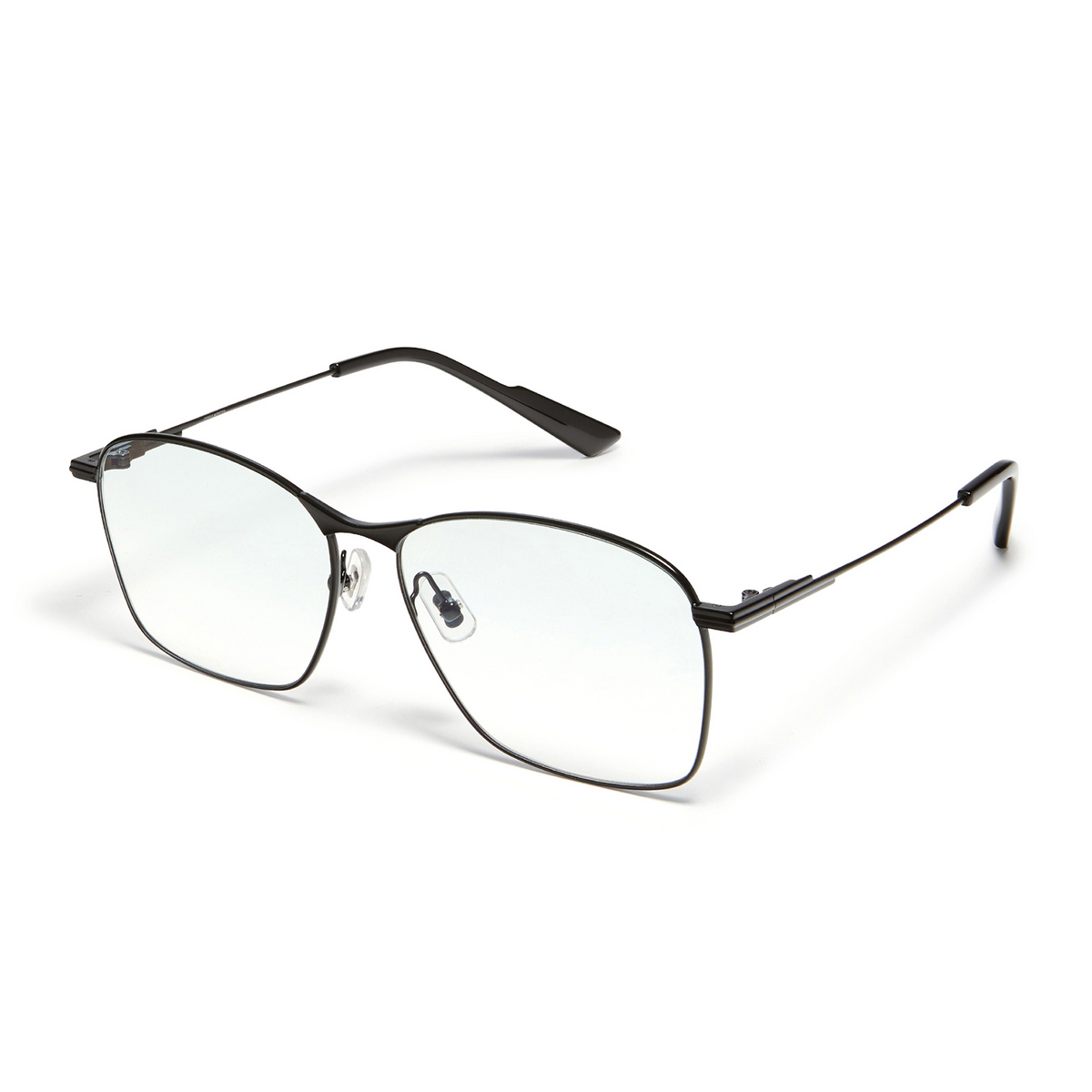 Gentle Monster® Square Sunglasses: Mora color Black M01 - three-quarters view.