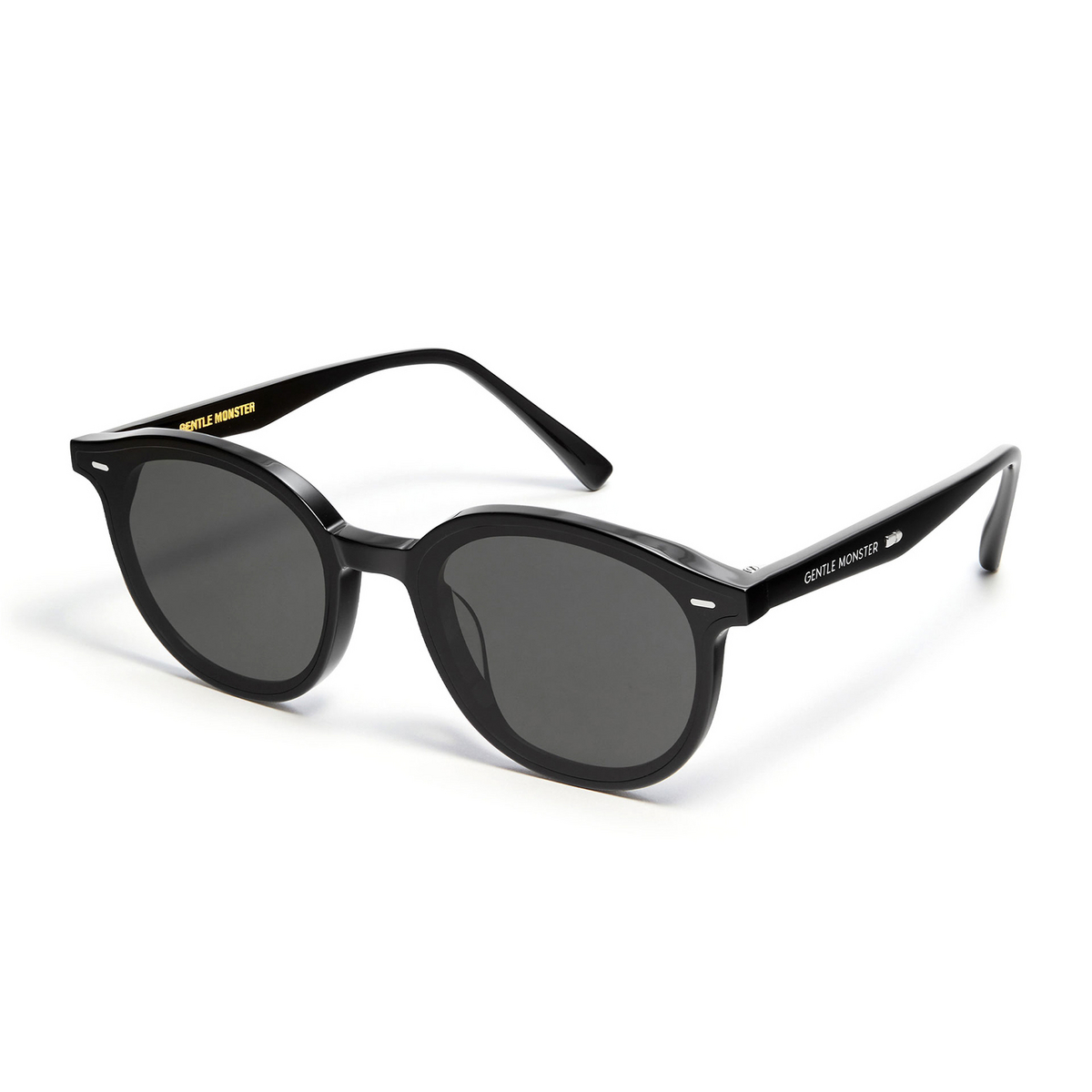 Gentle Monster® Square Sunglasses: Obon color Black 01 - three-quarters view.