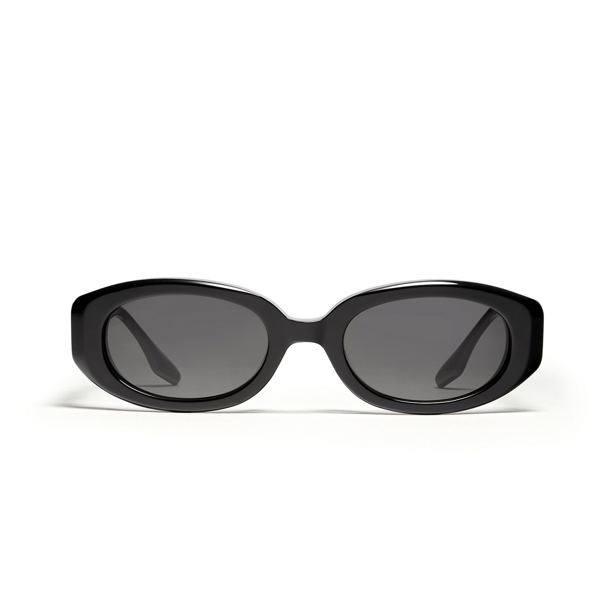 Gentle Monster® Oval Sunglasses: Oto color Black 01 - front view.