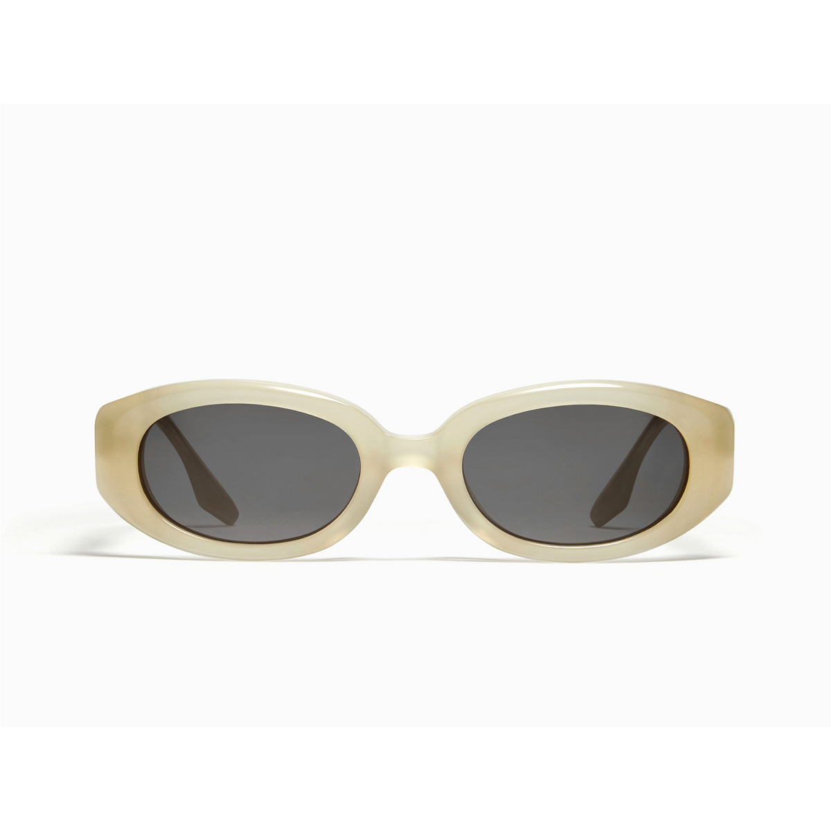 Gentle Monster® Oval Sunglasses: Oto color Ivory IC1 - front view.