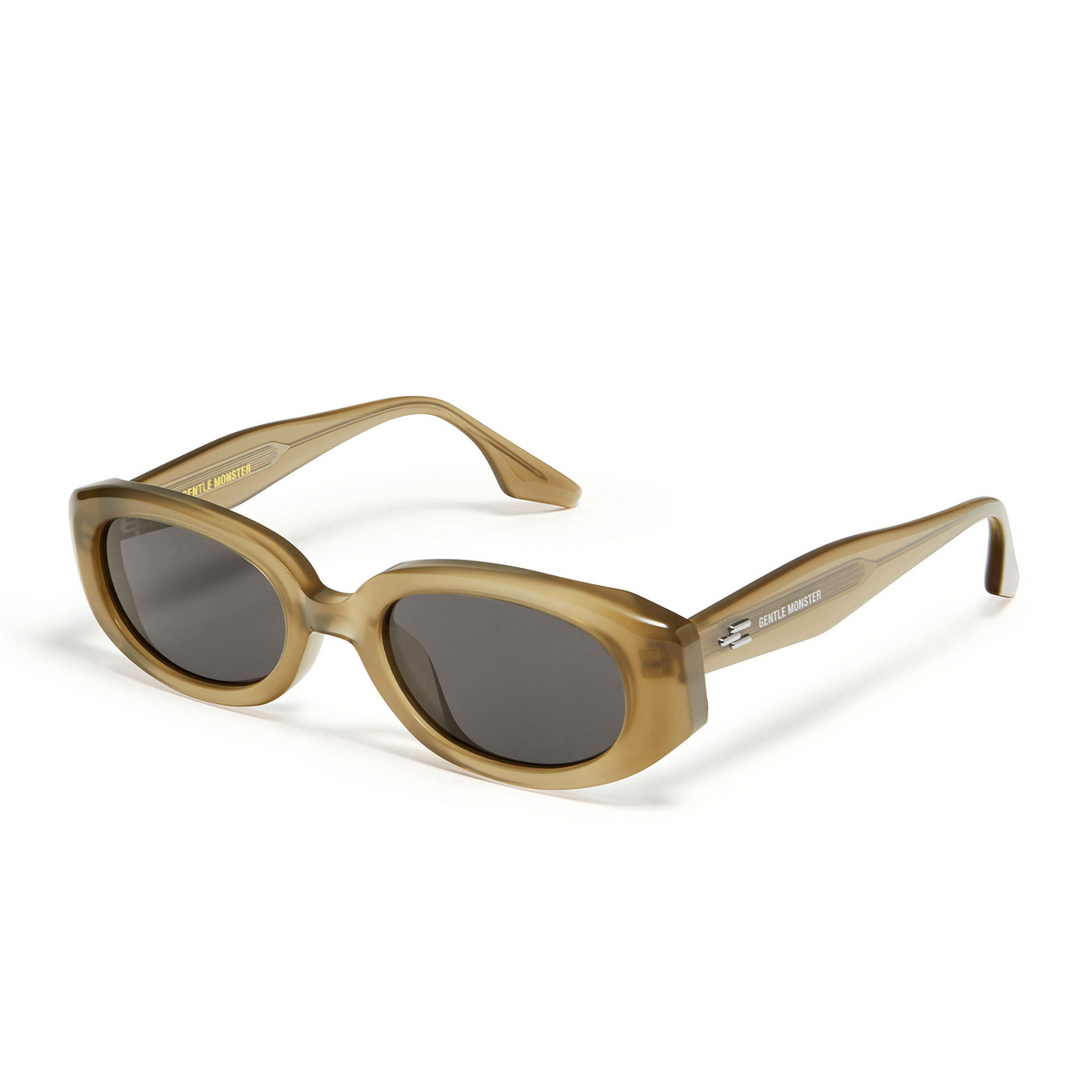 Gentle Monster® Oval Sunglasses: Oto color Khaki K2 - three-quarters view.