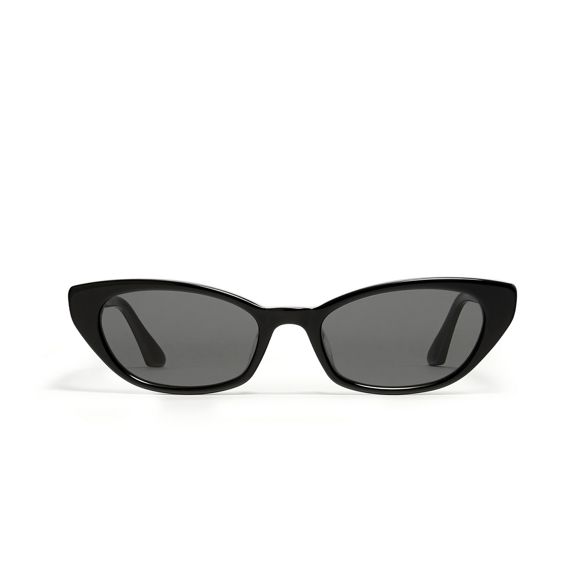 Gentle Monster® Oval Sunglasses: Pesh color Black 01 - front view.