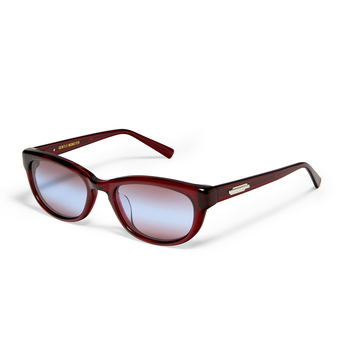 Gentle Monster® Cat-eye Sunglasses: Reny color Red RC2 - three-quarters view.