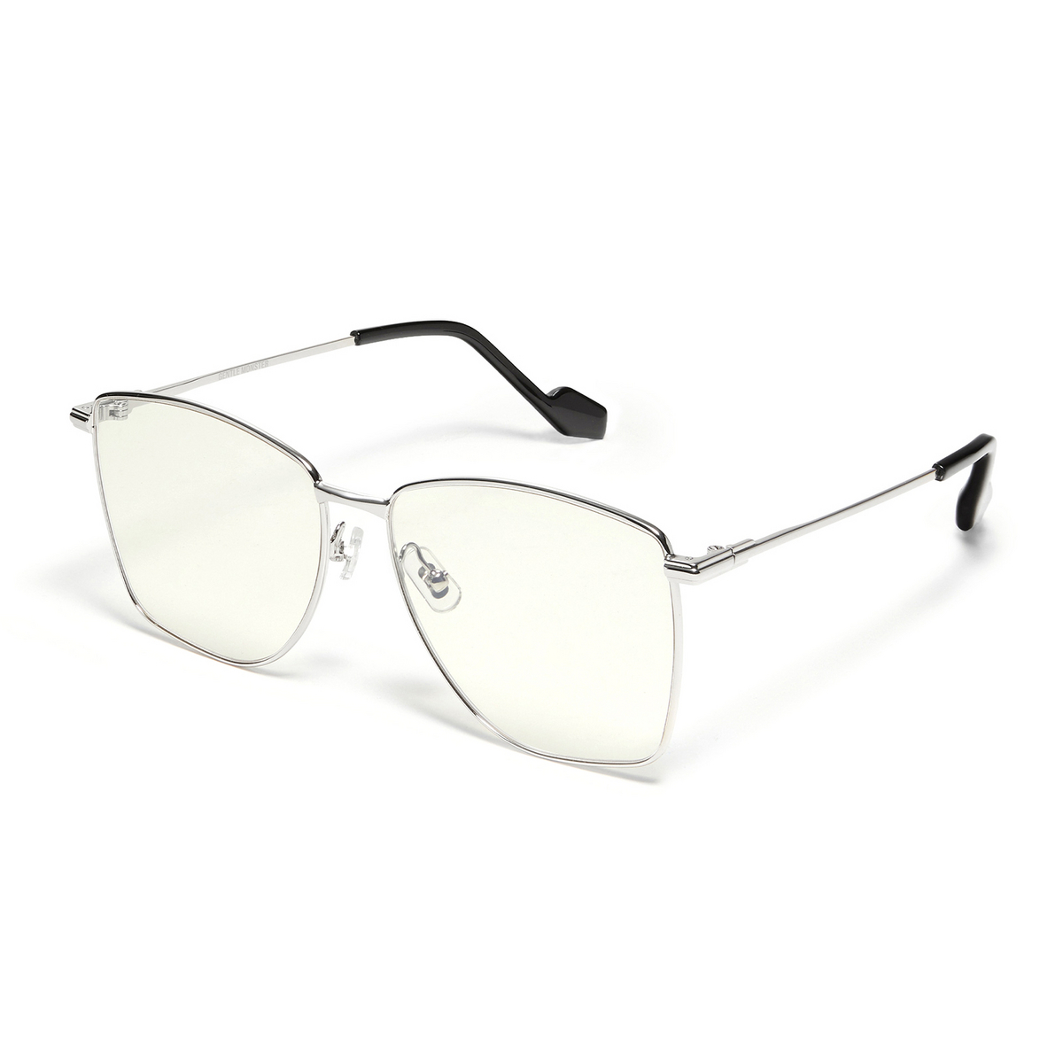 Gentle Monster® Square Sunglasses: Sid color 02 Silver - three-quarters view