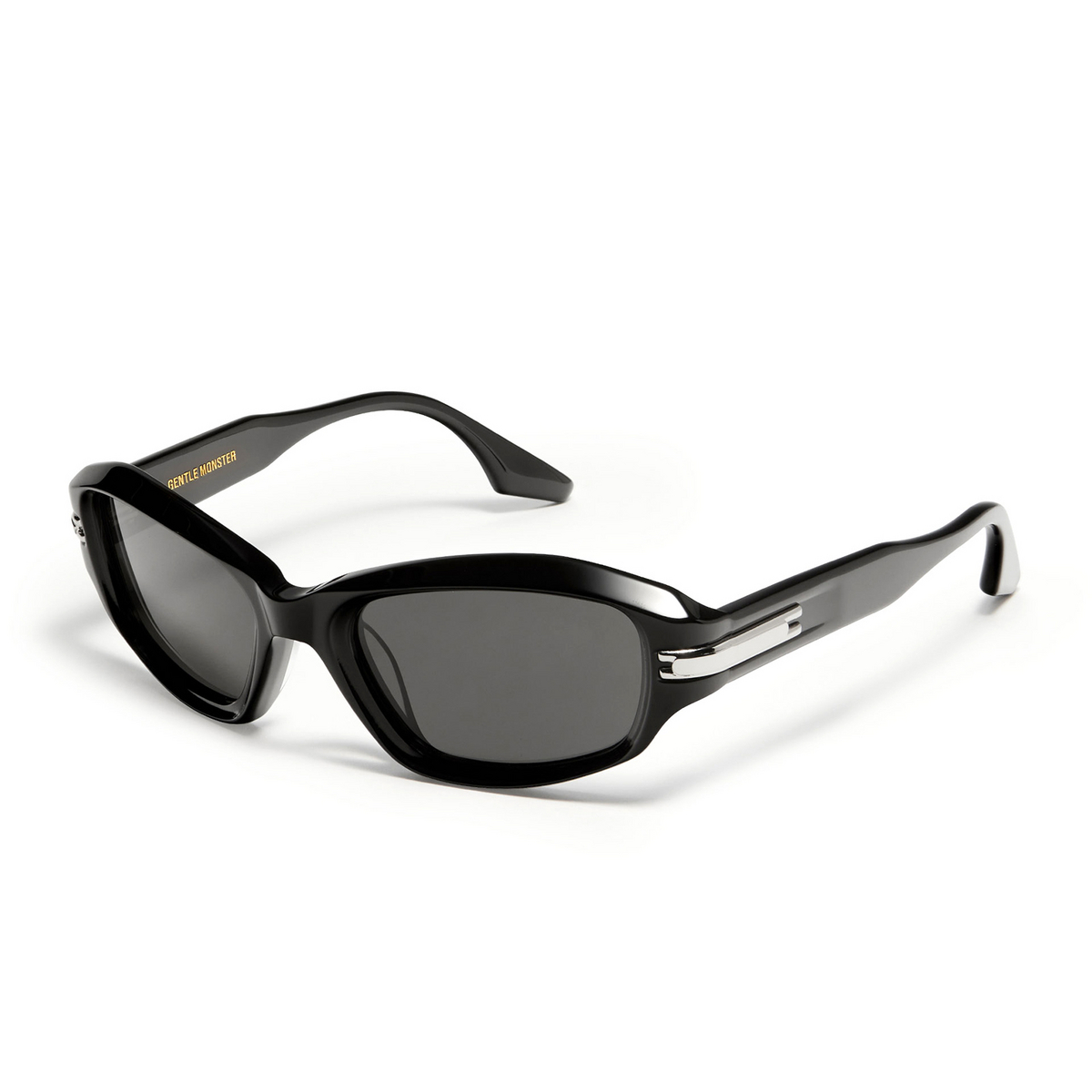 Gentle Monster® Mask Sunglasses: Tidan color Black 01 - three-quarters view.