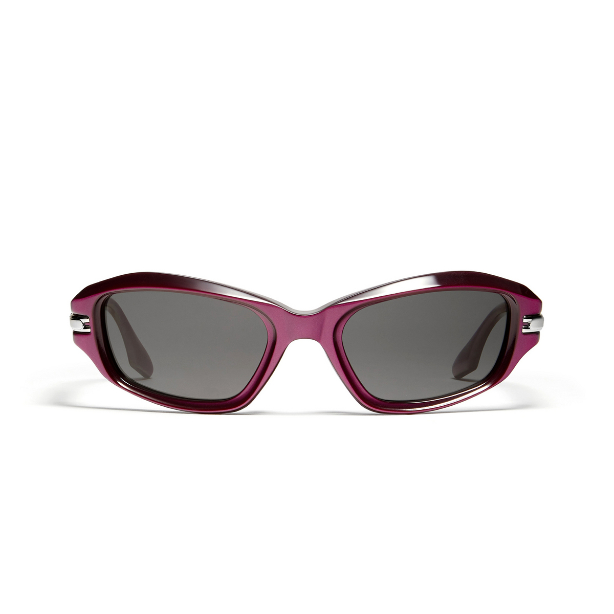 Gentle Monster® Mask Sunglasses: Tidan color Violet V1 - front view.
