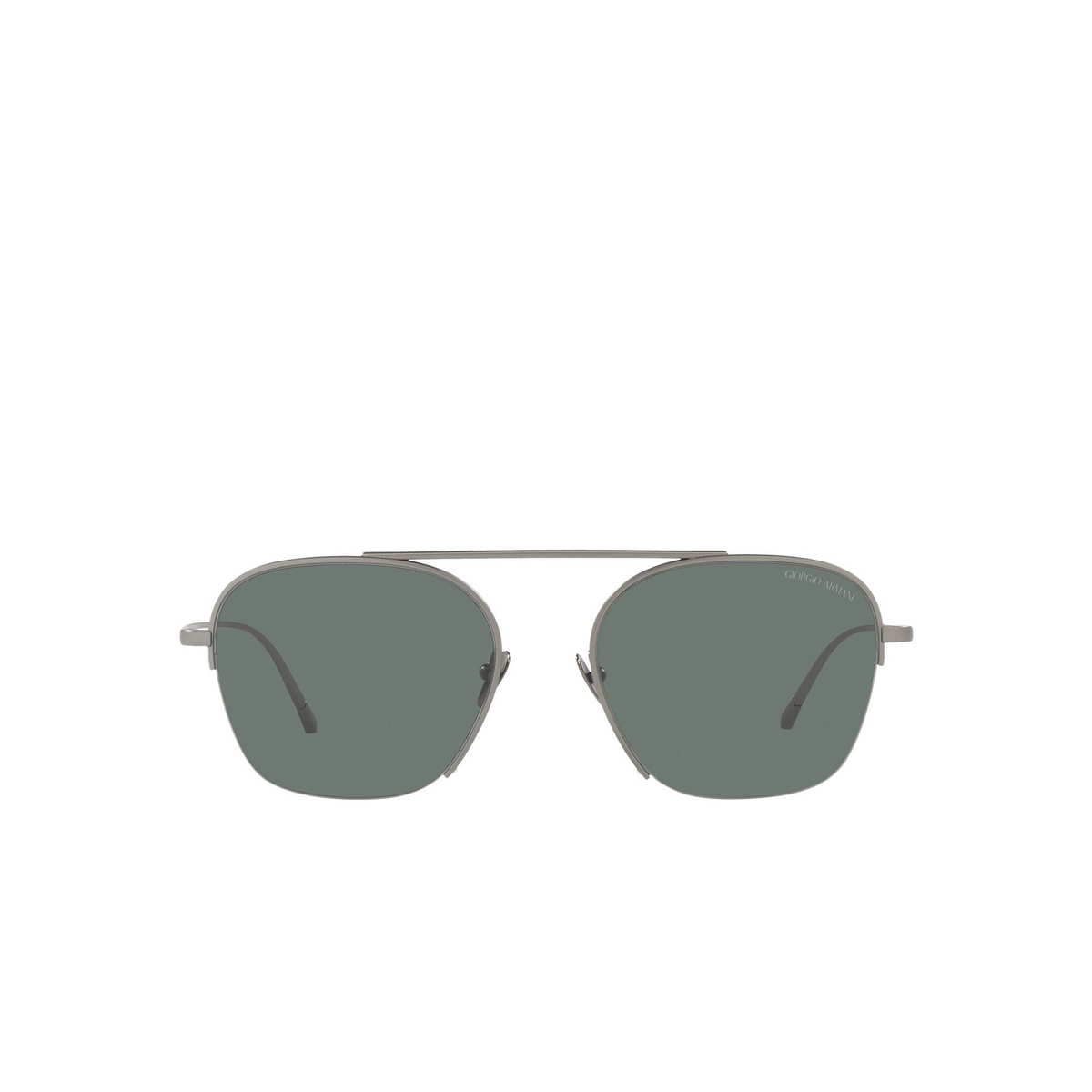 Giorgio Armani® Square Sunglasses: AR6124 color Matte Gunmetal 300311 - front view.