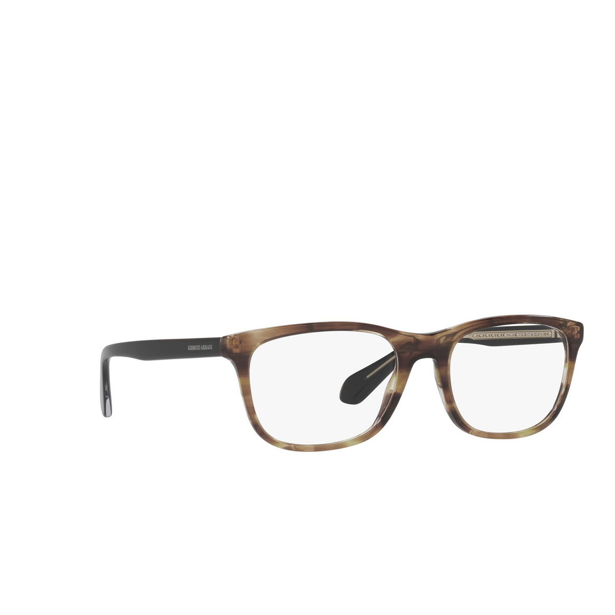 Giorgio Armani® Rectangle Eyeglasses: AR7215 color Striped Honey 5941 - three-quarters view.
