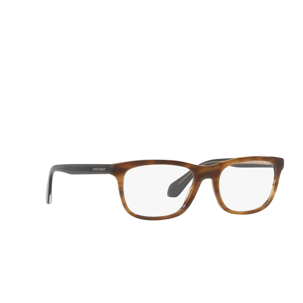 Giorgio Armani® Rectangle Eyeglasses: AR7215 color Opal Striped Brown 5942 - three-quarters view.