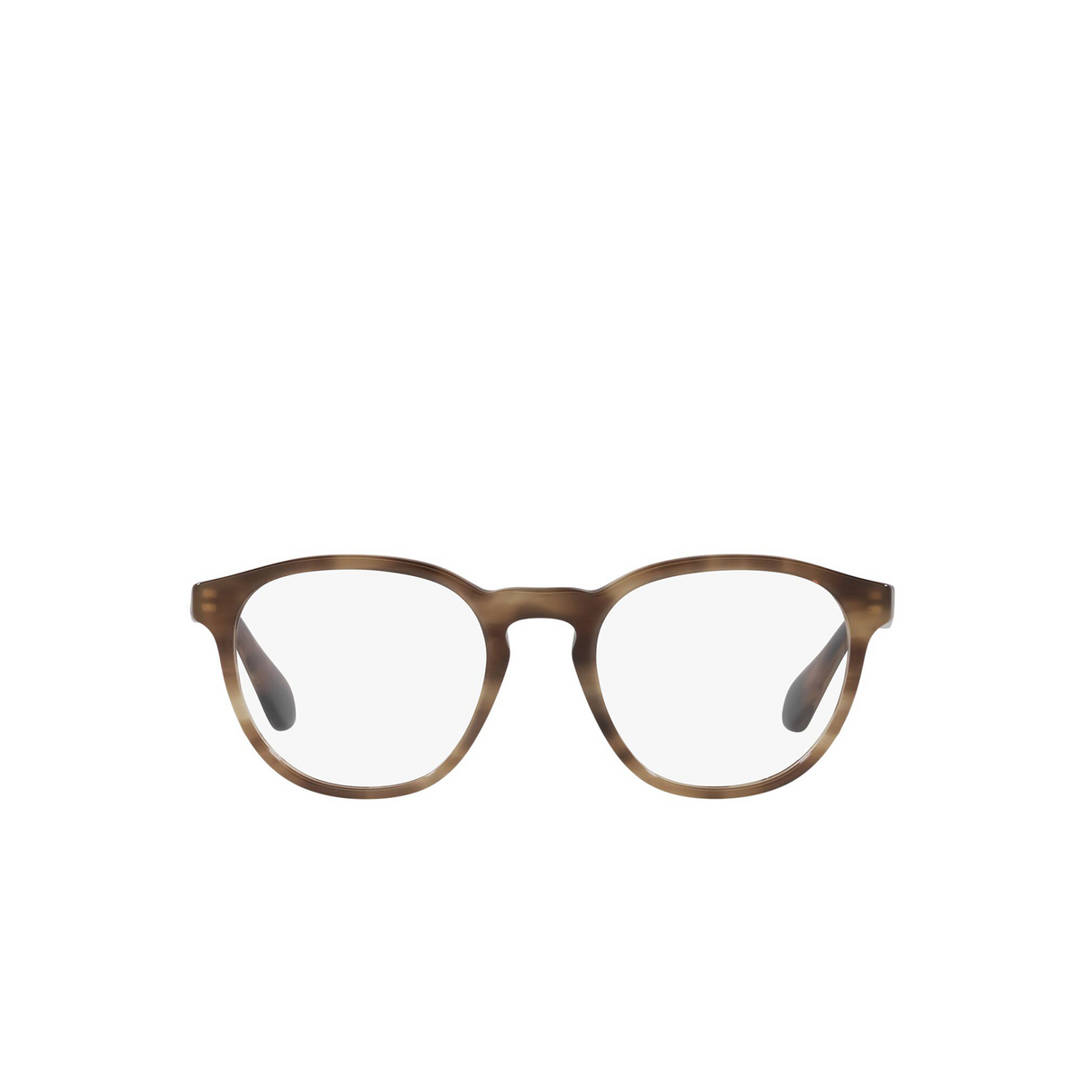 Giorgio Armani® Round Eyeglasses: AR7216 color Opal Striped Brown 5942 - front view.