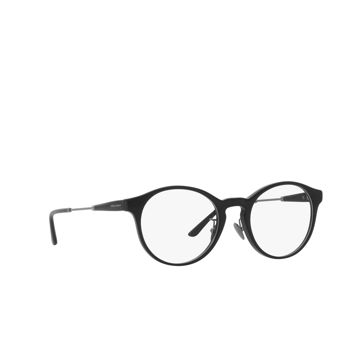 Giorgio Armani® Round Eyeglasses: AR7218 color Black 5001 - three-quarters view.