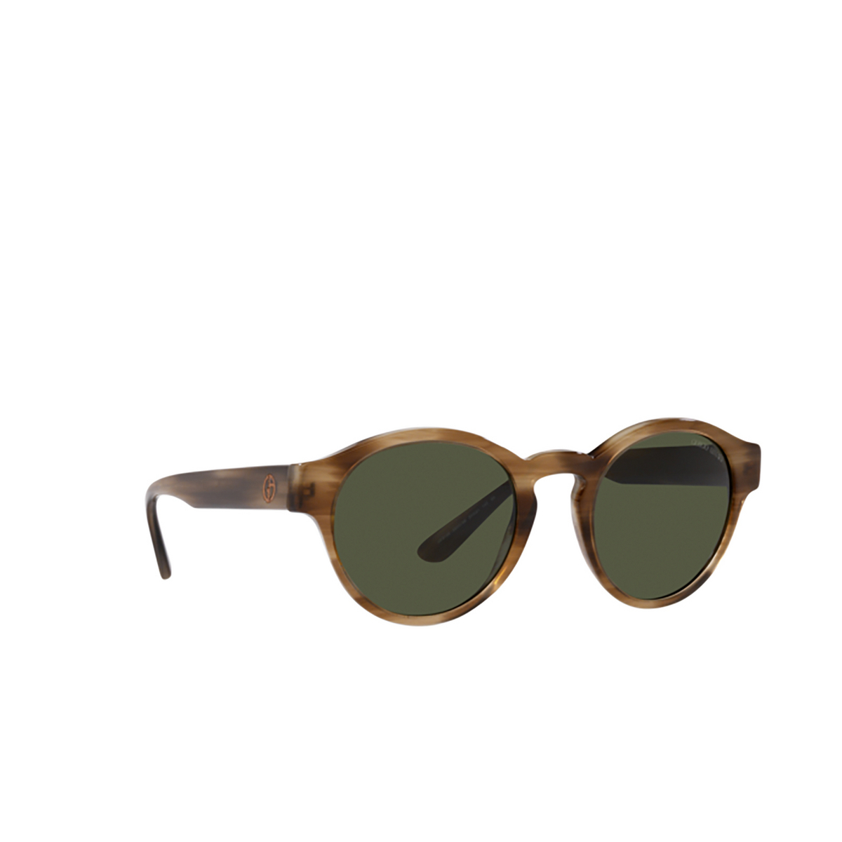 Giorgio Armani AR8146 Sunglasses 590058 Striped Brown - three-quarters view